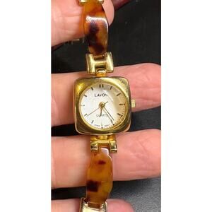 Women's Gold Tone 22mm Lavoni Quartz Watch, Tortoise Shell Look